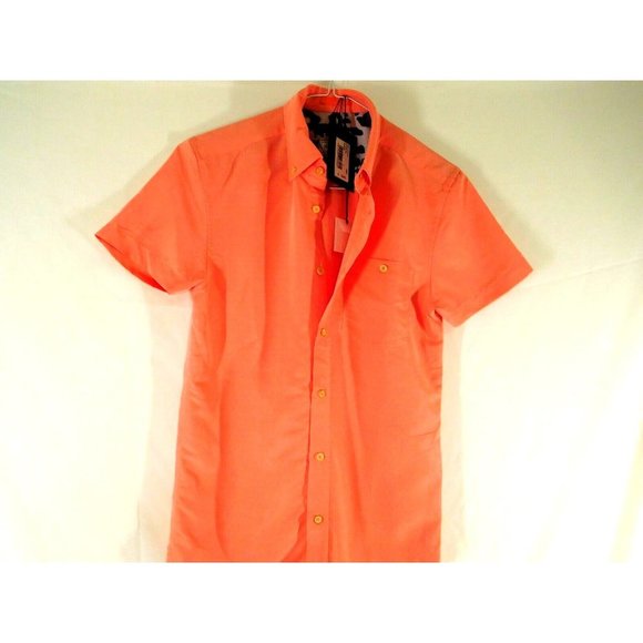New Ted Baker Size 1 CORAL SS DOBBY SHIRT Short Sleeves Men Button Front - Picture 2 of 8